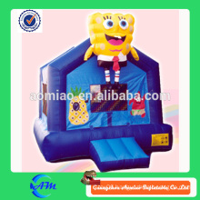 blue color bouncer 2015 inflatable bouncy castles with spongebob at the top